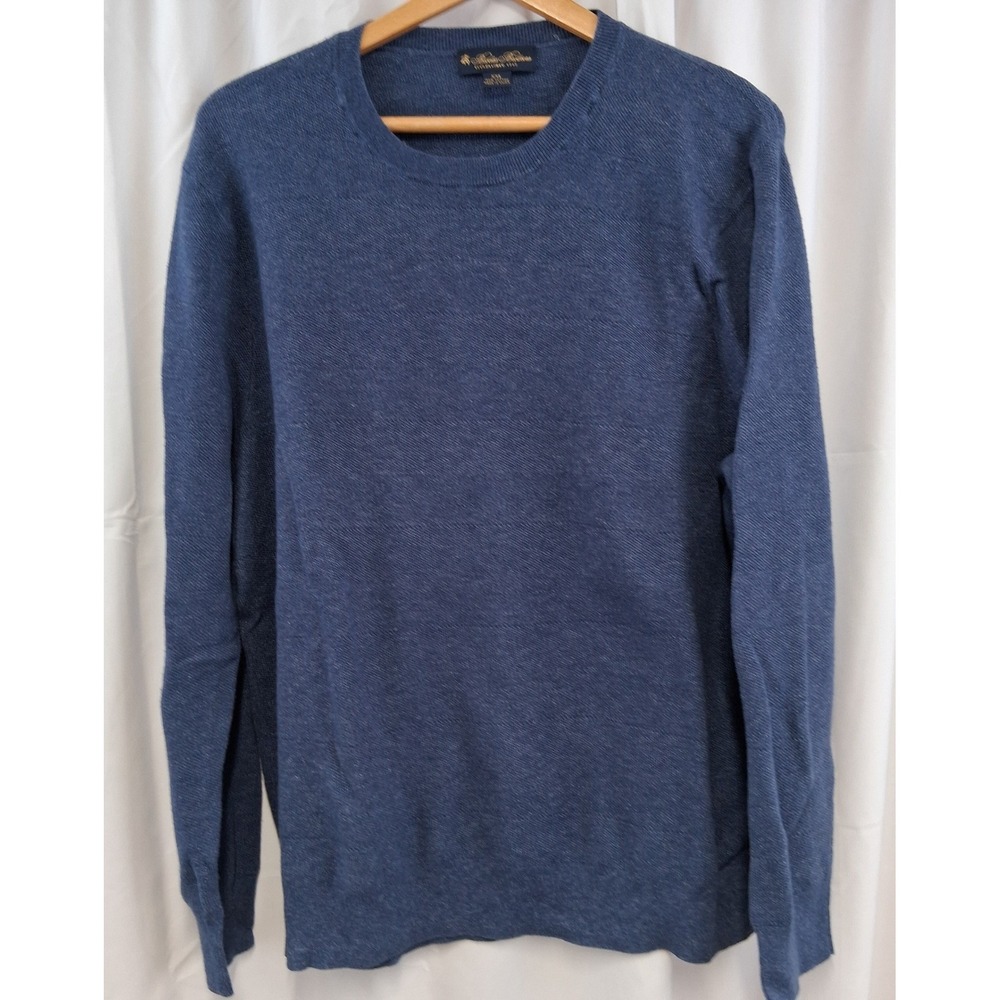 Brooks Brothers Men's Blue Crewneck Long‎ Sleeve Knit Sweater XXL Cotton